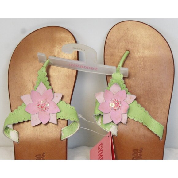 2006 Gymboree Island Fun Flip Flips Shoes sz 13 Thongs Sandals Pink Floral Beach - Picture 2 of 6